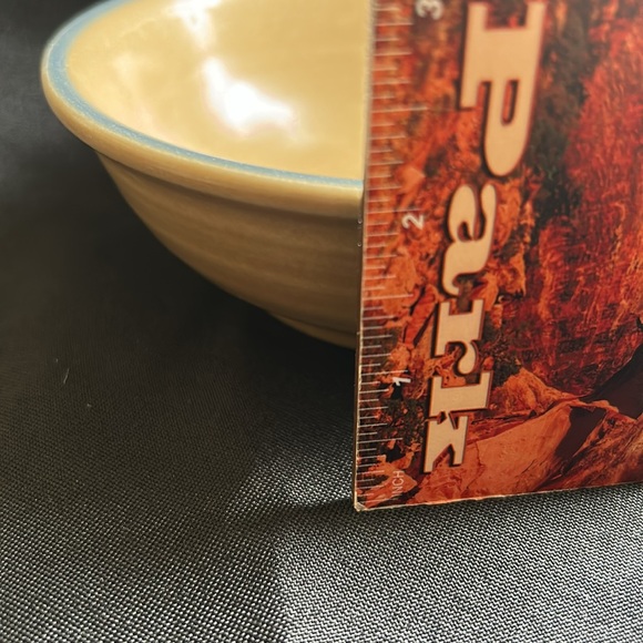 Pfaltzgraff  EUC Cereal Blue and brown Folk Art Vintage pair small ceramic bowls - Picture 9 of 13